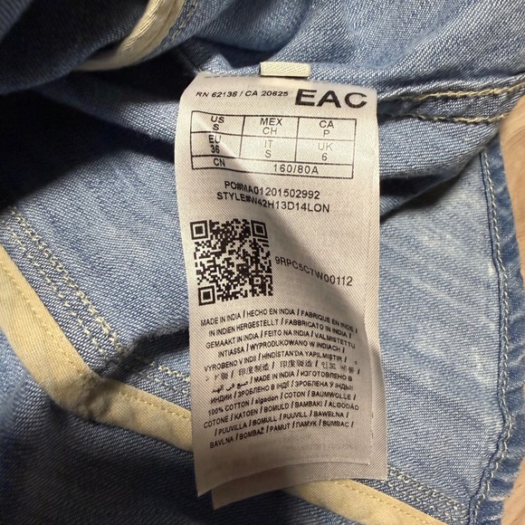 Guess Denim Western Shirt Womens S Light Wash Pearl Snap Button Down Vintage - Picture 6 of 13